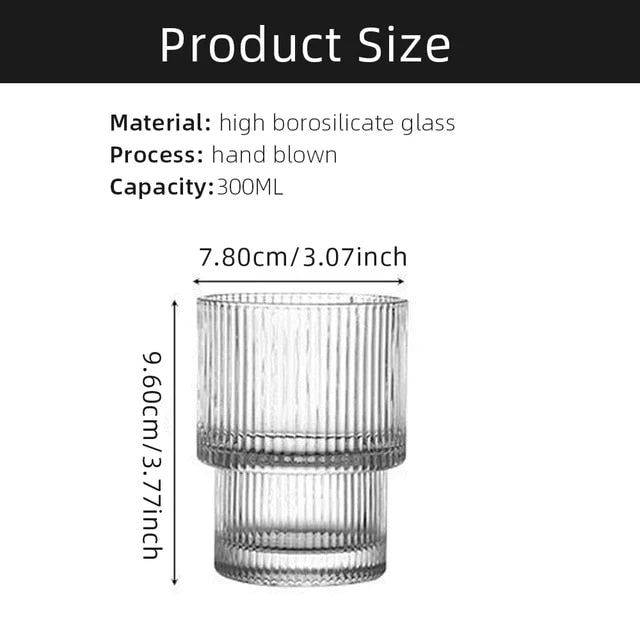 Stripe Coffee Glass Cups
