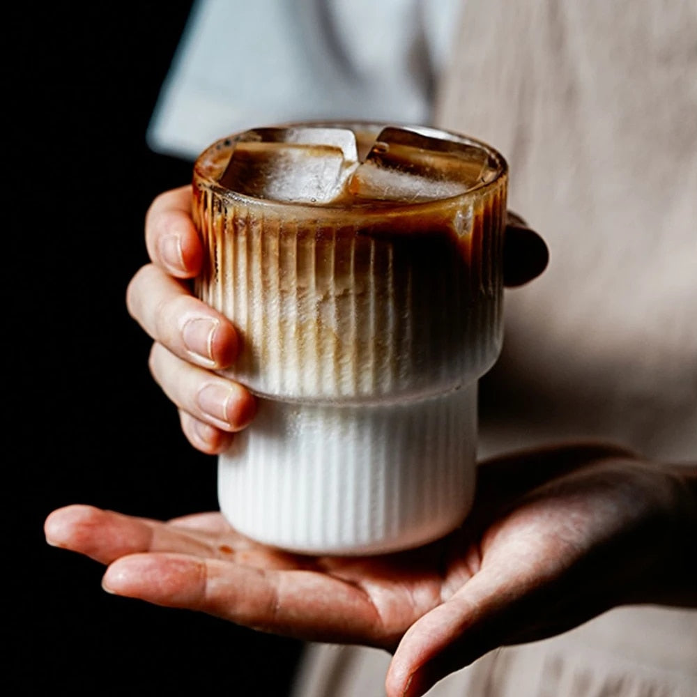 Stripe Coffee Glass Cups