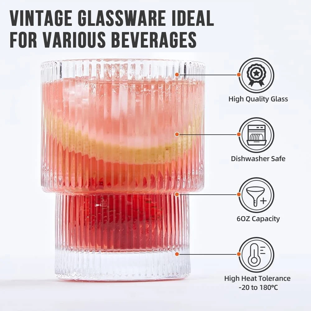 Stripe Coffee Glass Cups