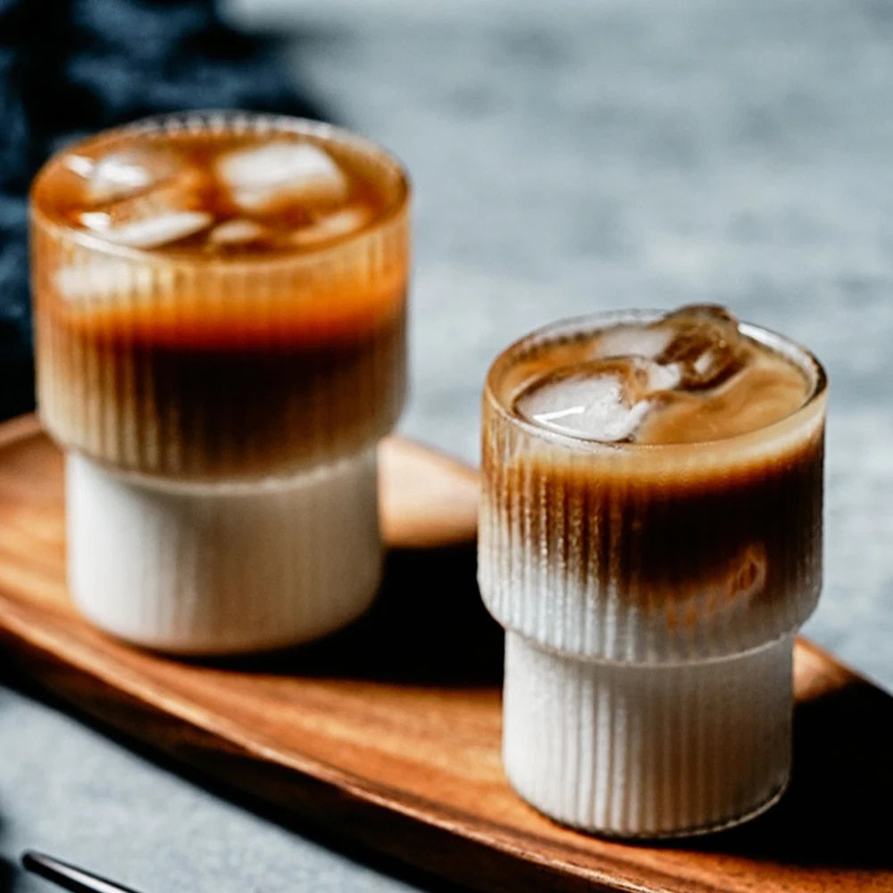 Stripe Coffee Glass Cups