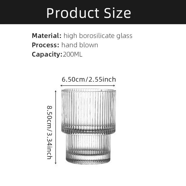 Stripe Coffee Glass Cups