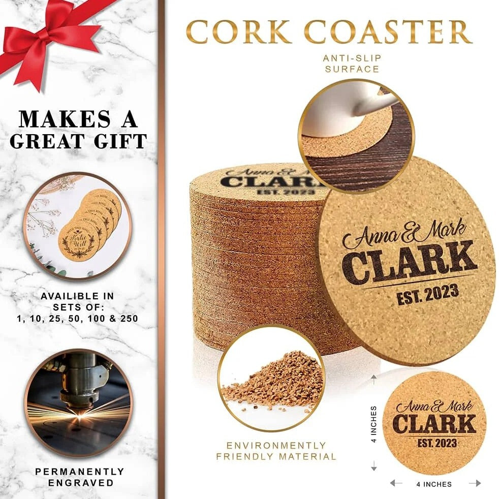Personalized Cork Coaster